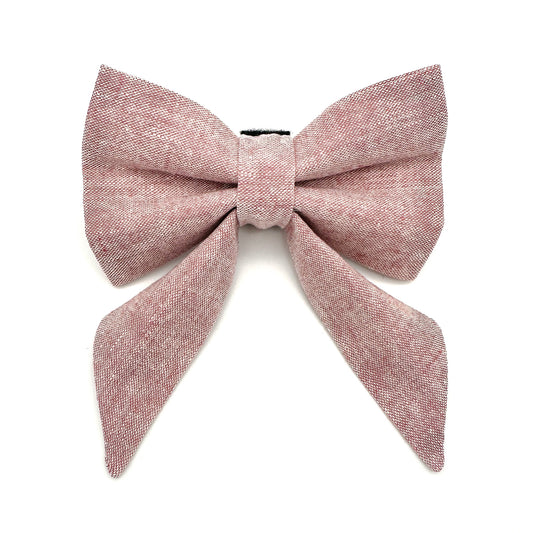 Berry Linen Sailor Dog Bow 