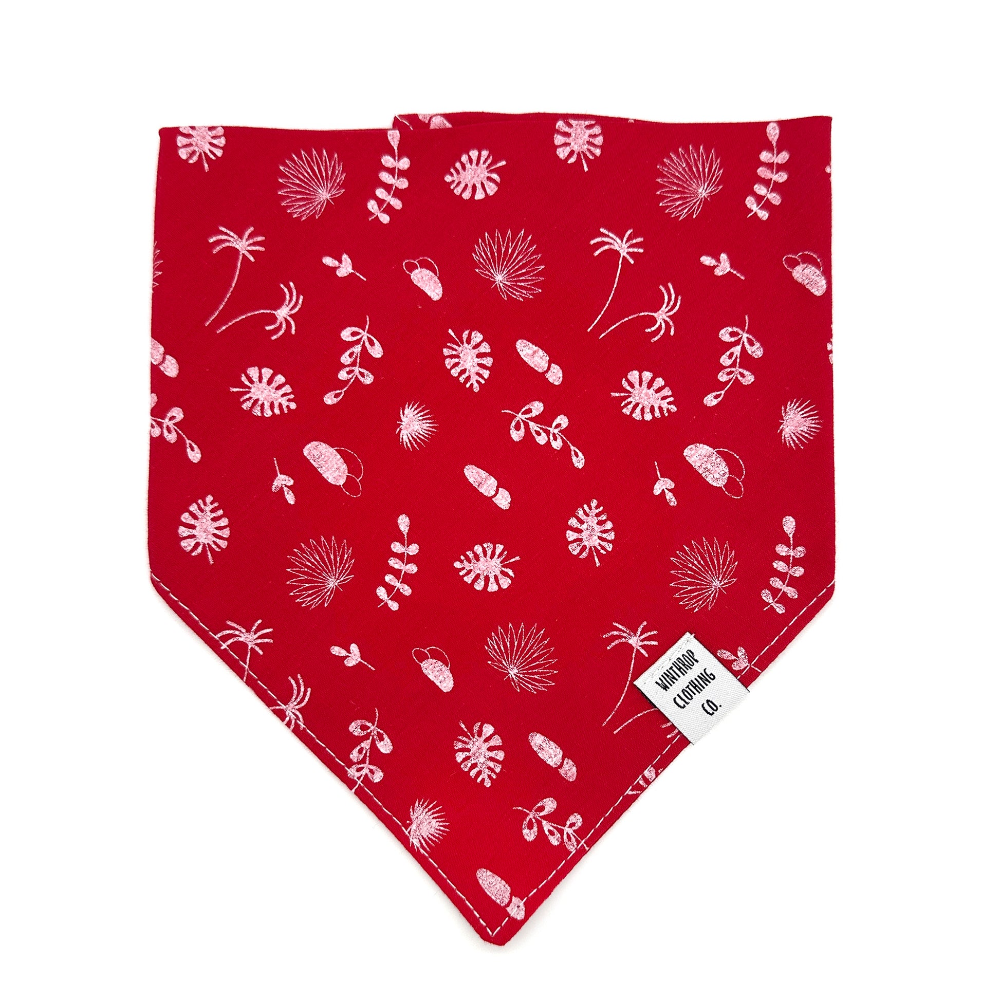 Botanical Dog Bandana - Red