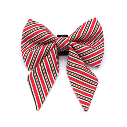 Candy Stripe Sailor Dog Bow
