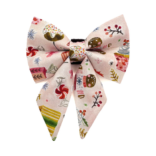 Christmas Candy Sailor Dog Bow