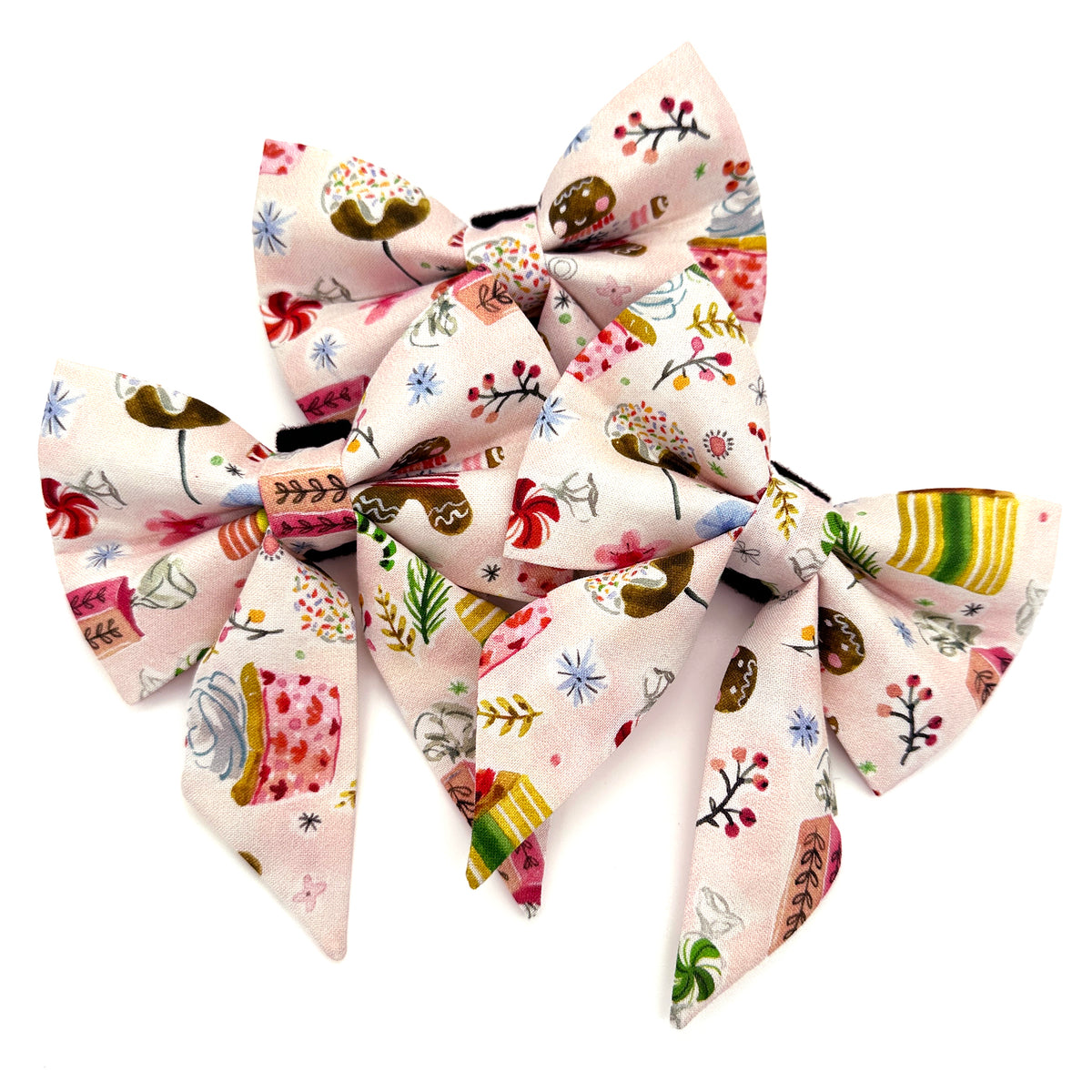 Christmas Candy Sailor Dog Bow