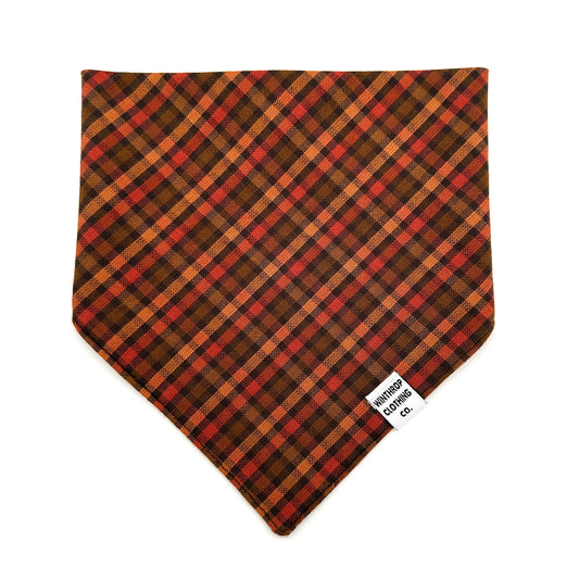 Cider Plaid Dog Bandana 