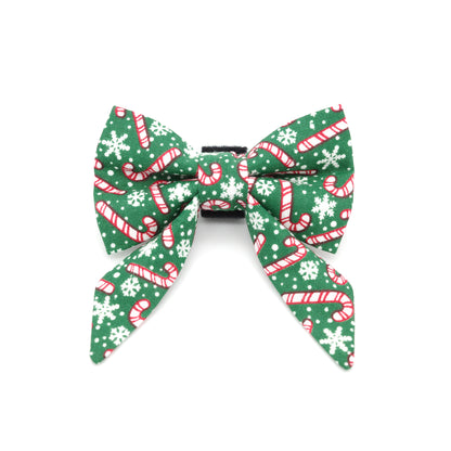 Candy Cane Sailor Dog Bow 