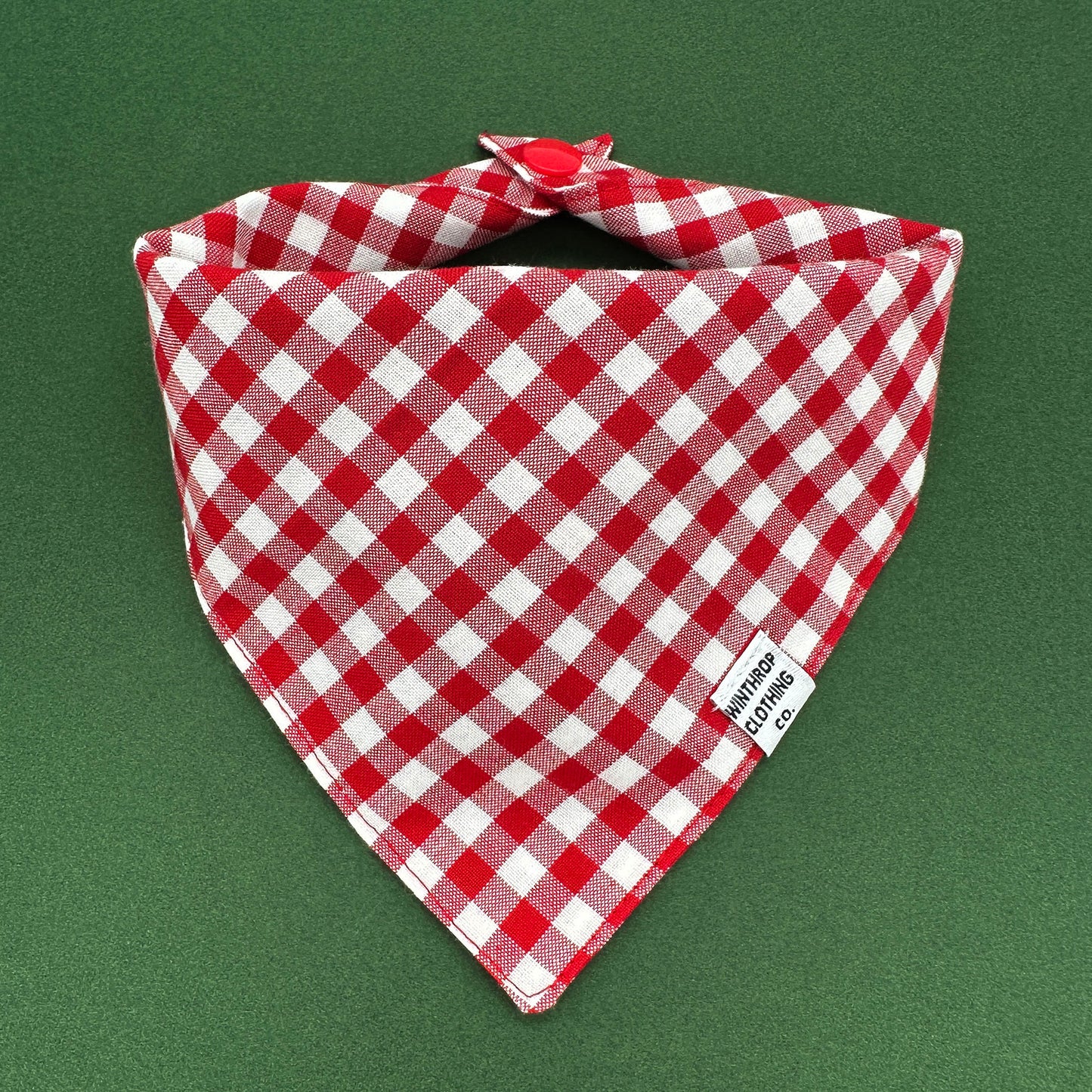 Crimson Gingham Dog Bandana