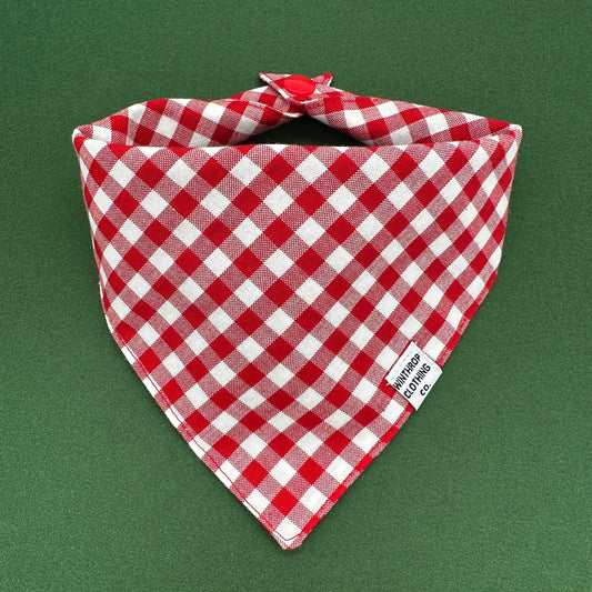 Crimson Gingham Dog Bandana