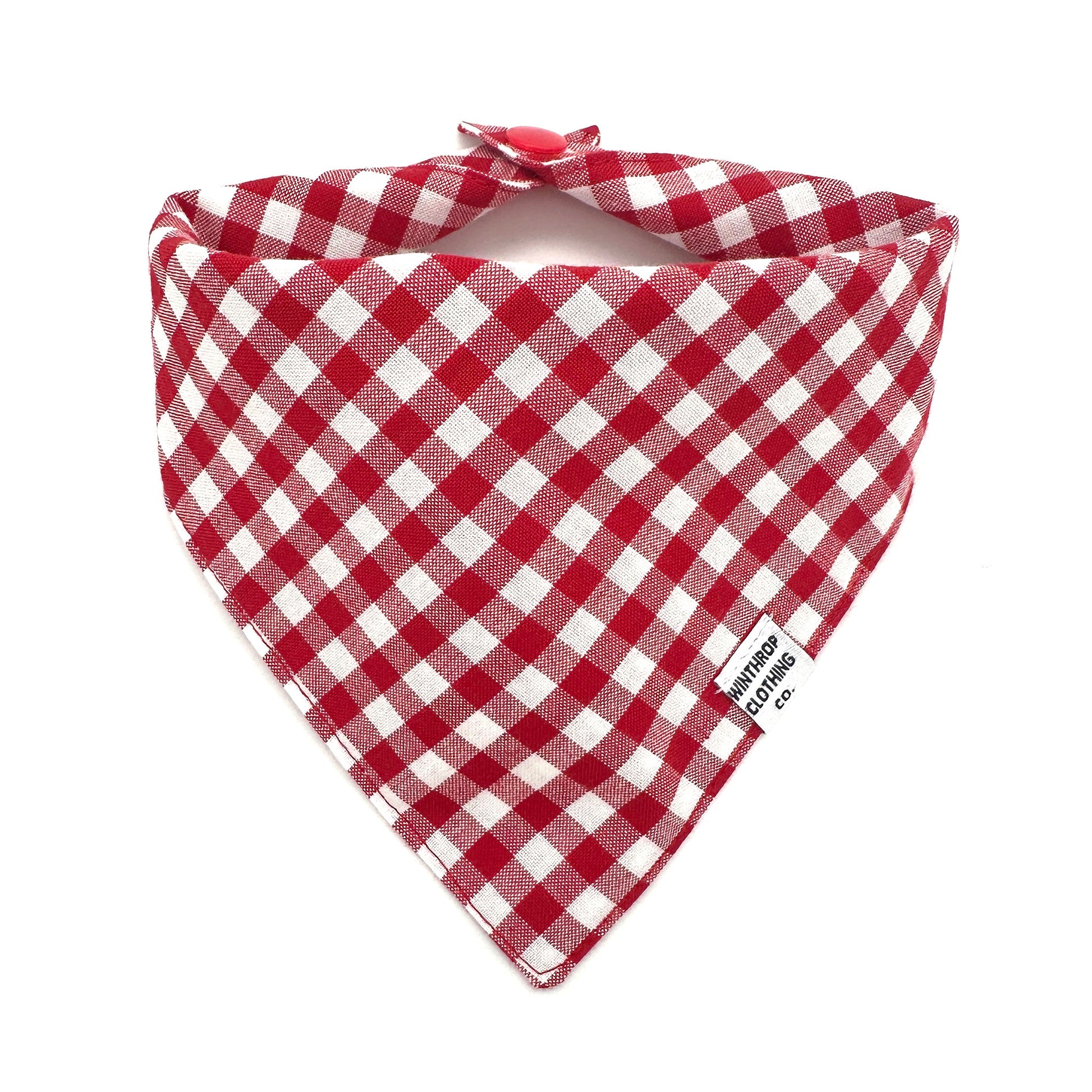 Crimson Gingham Dog Bandana