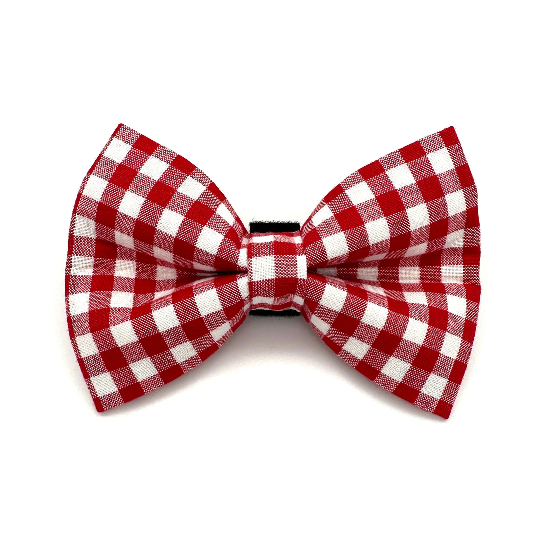 Crimson Gingham Dog Bow Tie