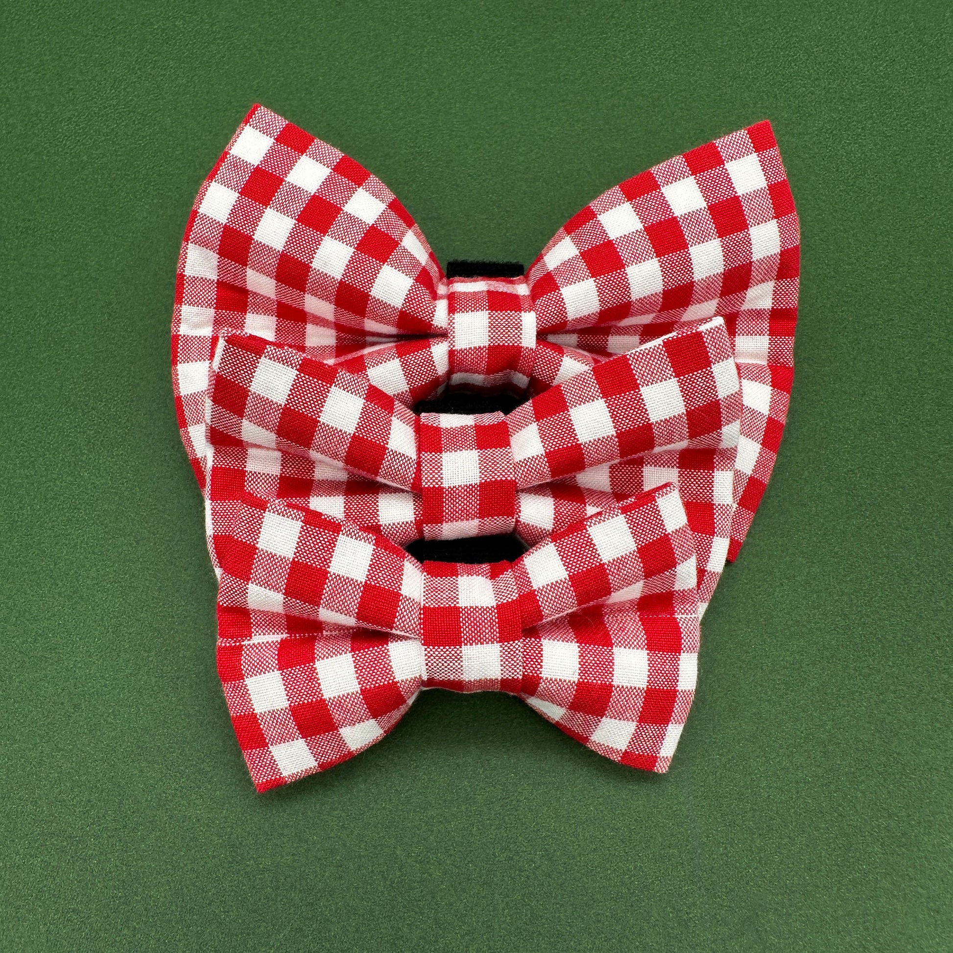 Crimson Gingham Dog Bow Tie