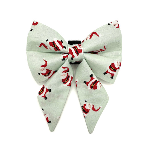 Dancing Santa Sailor Dog Bow