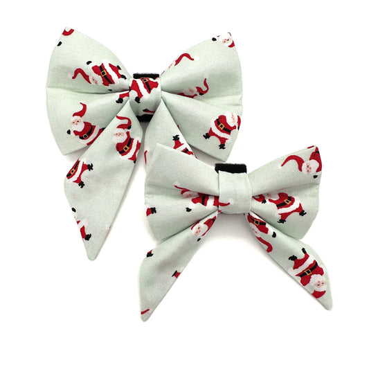 Dancing Santa Sailor Dog Bow