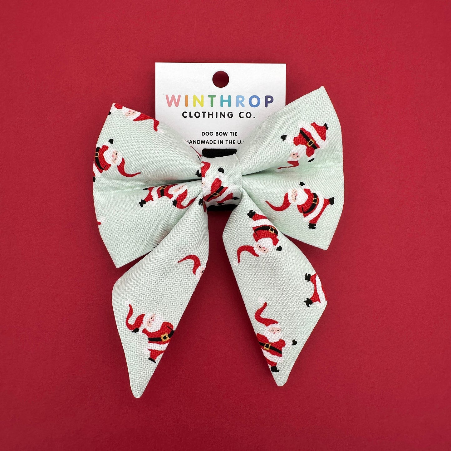 Dancing Santa Sailor Dog Bow