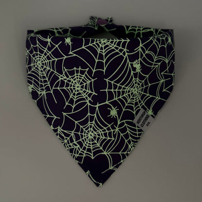 Glow-in-the-Dark Spider Web Dog Bandana