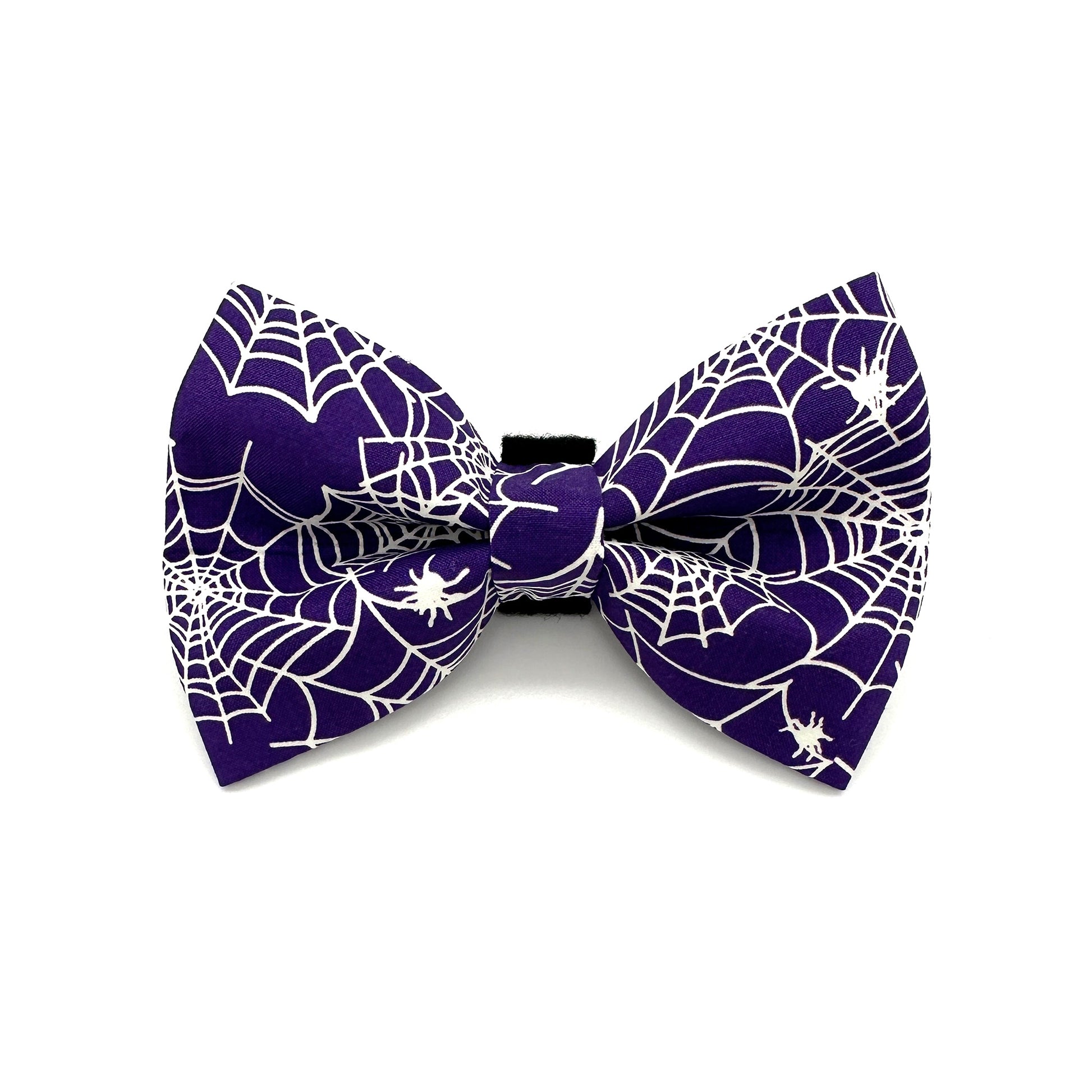 Glow-in-the-Dark Spider Web Dog Bow Tie 