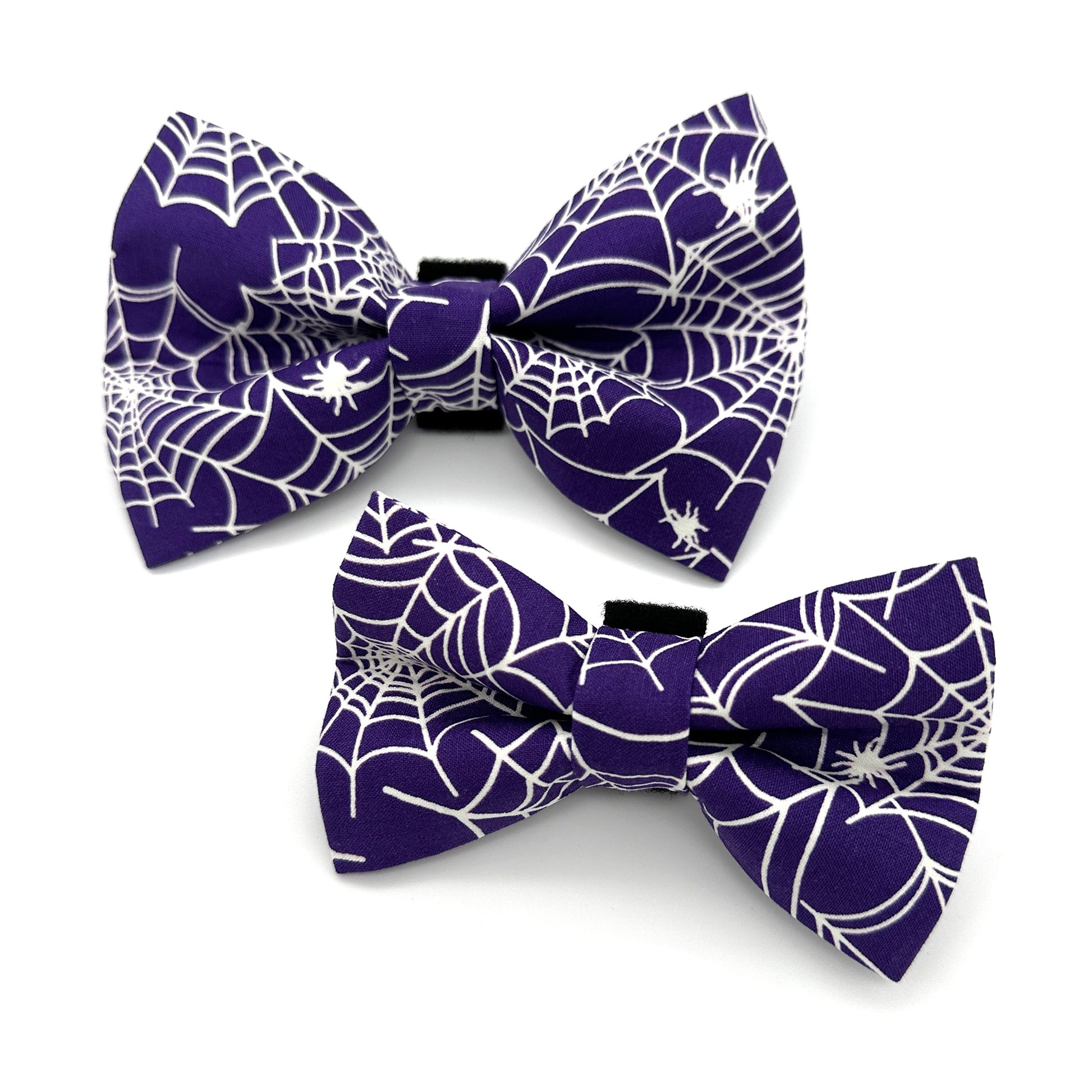 Glow-in-the-Dark Spider Web Dog Bow Tie 