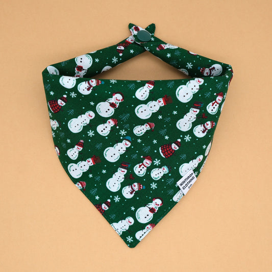 Green Snowman Dog Bandana