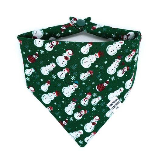 Green Snowman Dog Bandana