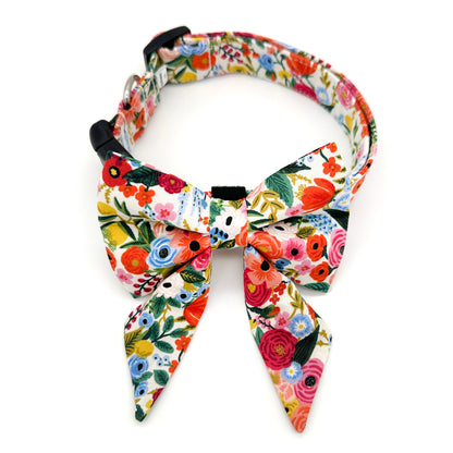 Garden Party Sailor Dog Bow and Collar