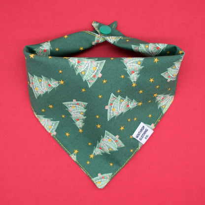 Green Christmas Tree Dog Bandana 