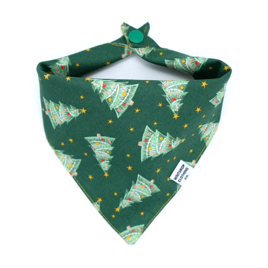Green Christmas Tree Dog Bandana 