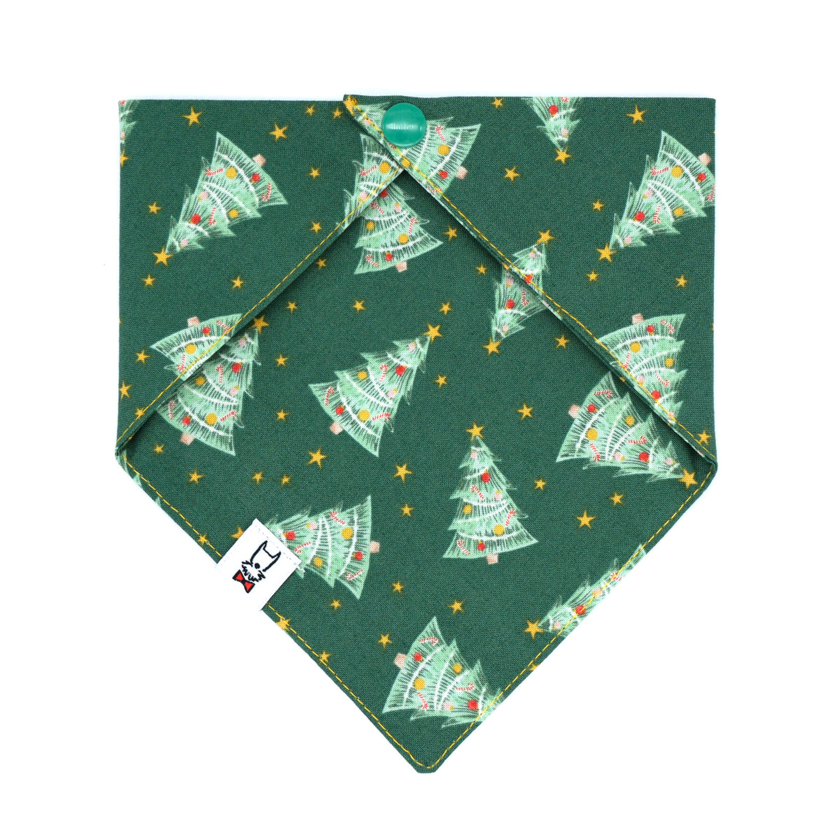 Green Christmas Tree Dog Bandana 