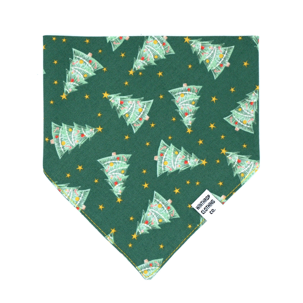 Green Christmas Tree Dog Bandana 