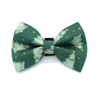 Green Christmas Tree Dog Bow Tie 