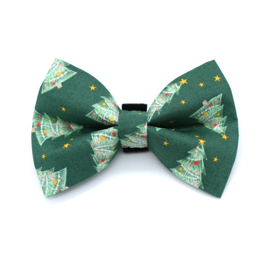 Green Christmas Tree Dog Bow Tie 
