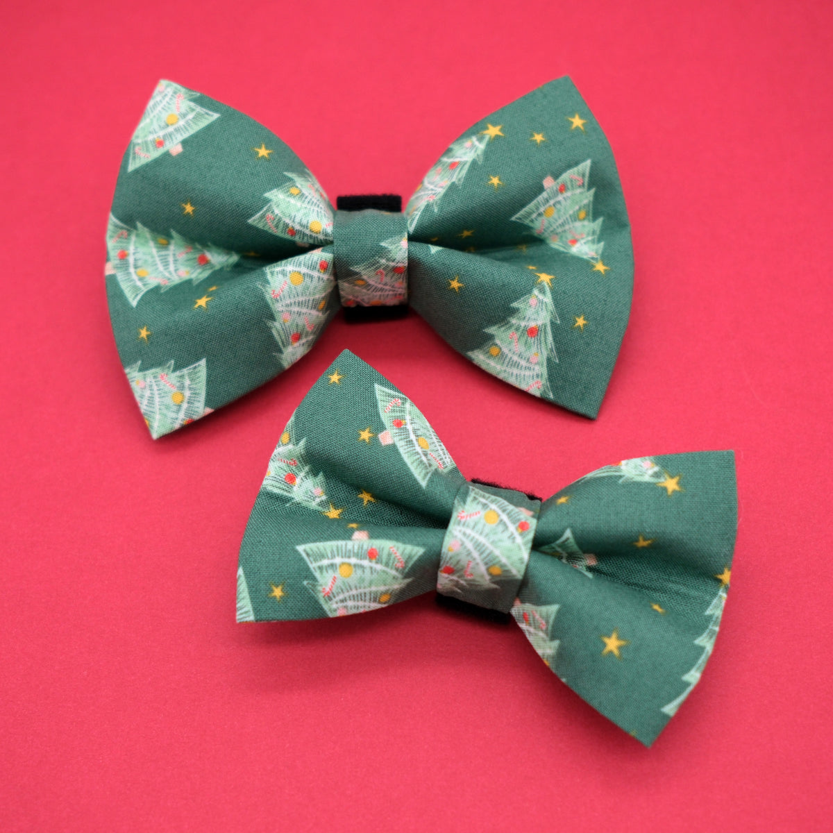 Green Christmas Tree Dog Bow Tie 