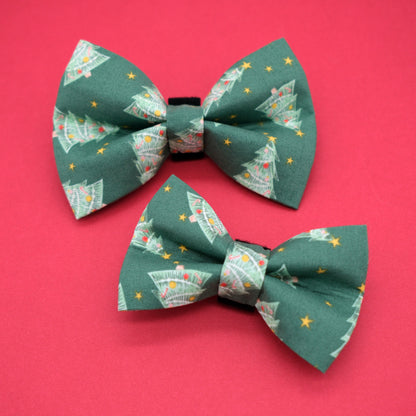 Green Christmas Tree Dog Bow Tie 