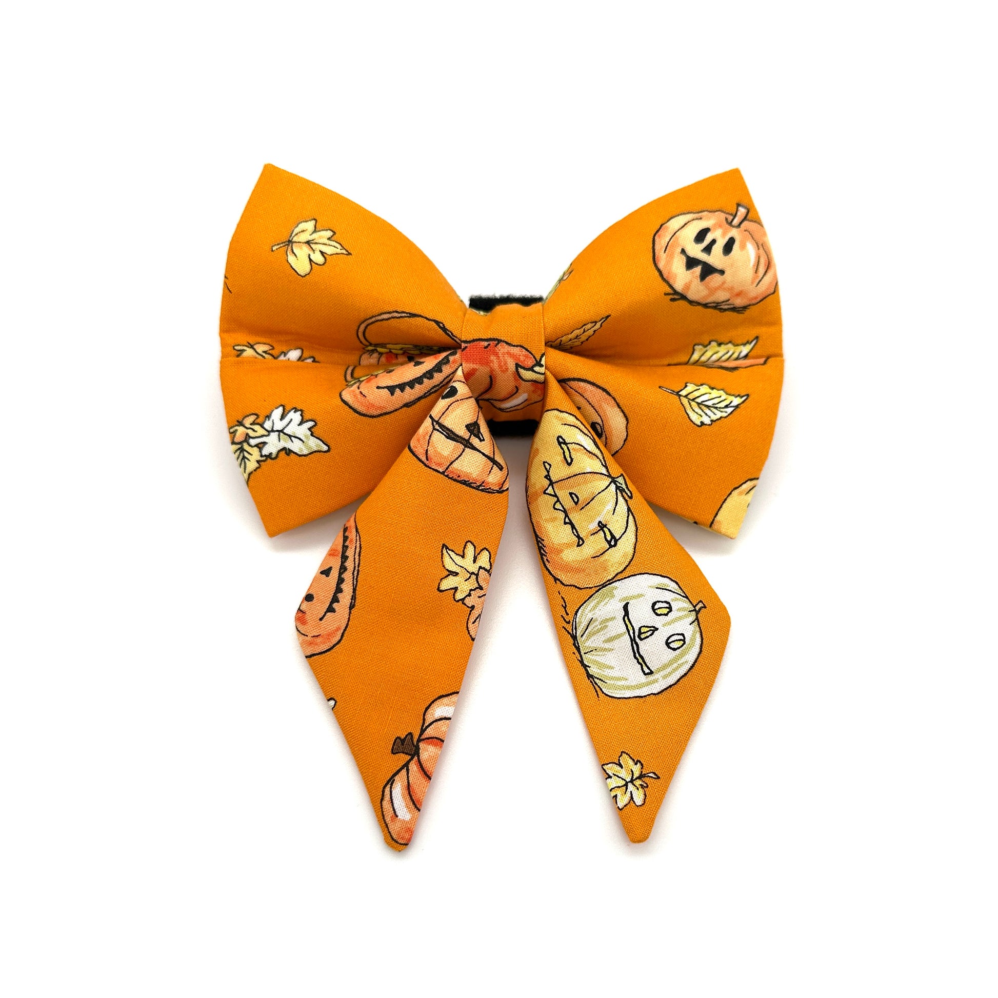 Halloween Pumpkin Sailor Dog Bow