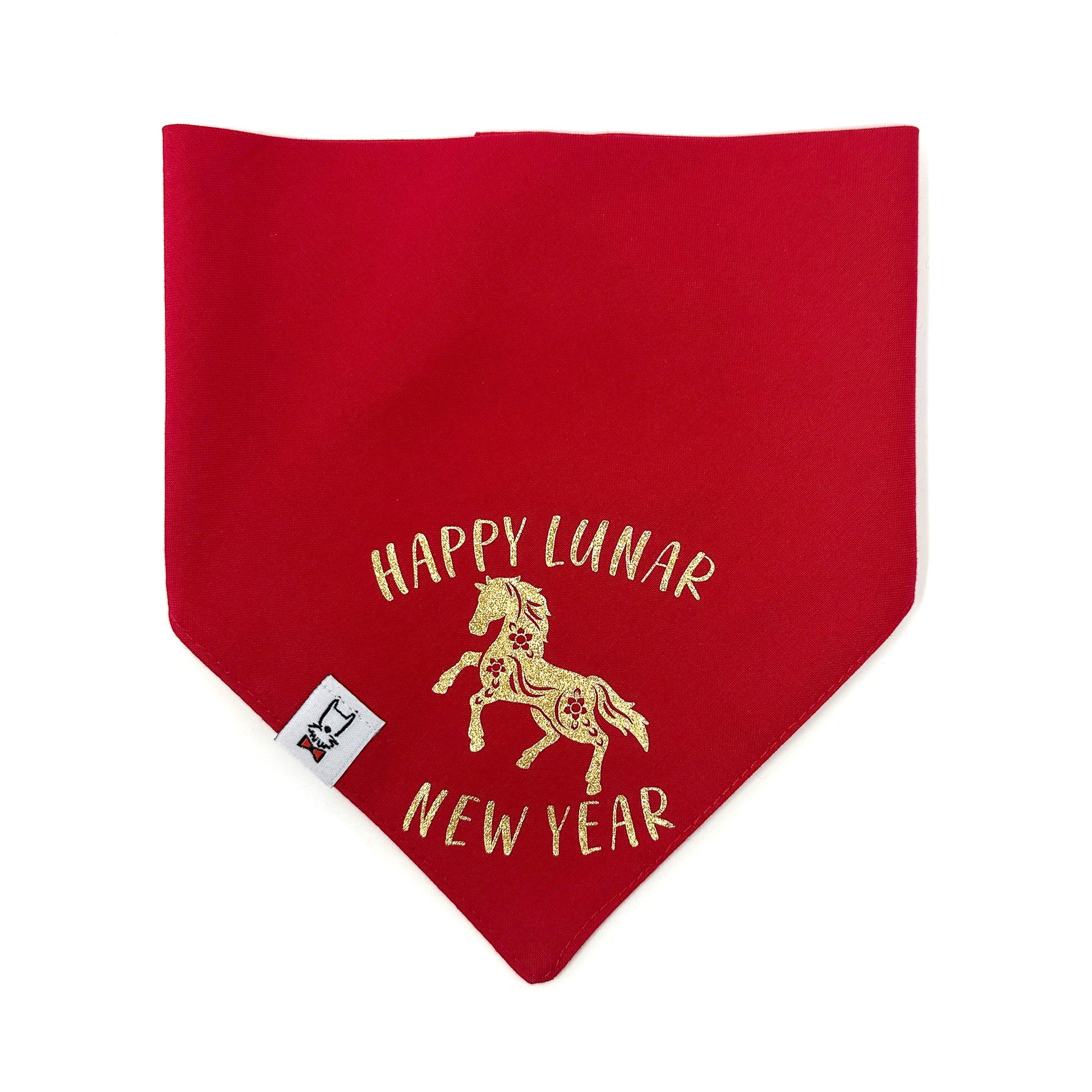 Happy Lunar New Year Horse Dog Bandana