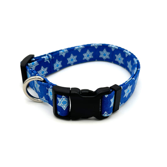Hanukkah Blue Dog Collar 