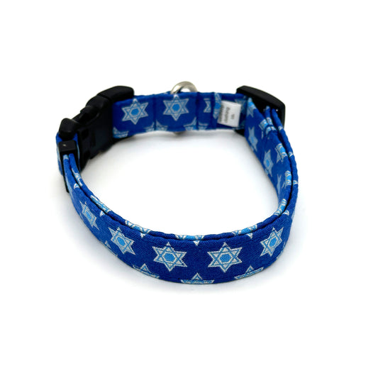 Hanukkah Blue Dog Collar 
