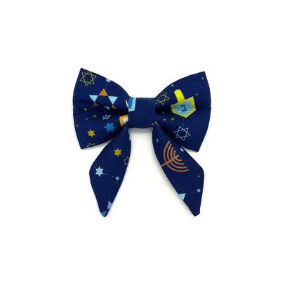 Hanukkah Dreidel Sailor Dog Bow 