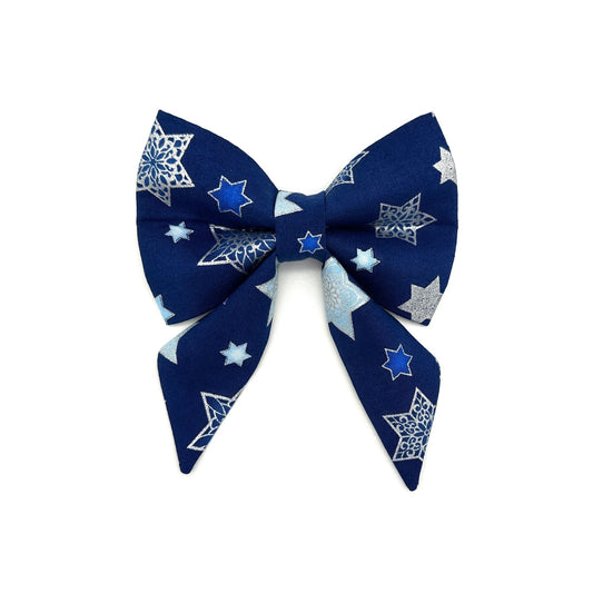 Hanukkah Stars Sailor Dog Bow