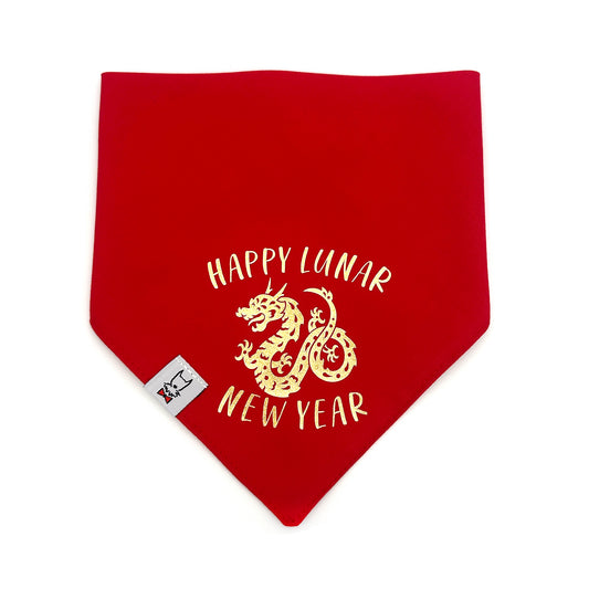 Happy Lunar New Year Dragon Dog Bandana