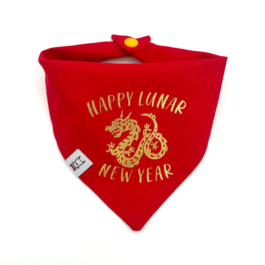 Happy Lunar New Year Dragon Dog Bandana