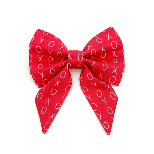 Hugs and Kisses Sailor Dog Bow