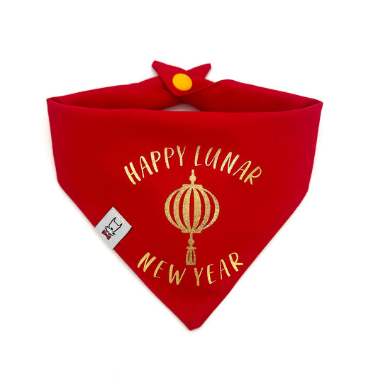 Happy Lunar New Year Lantern Dog Bandana