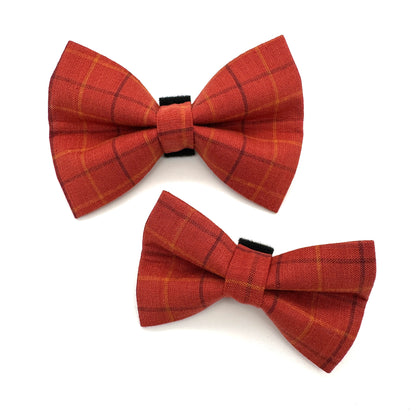 Maple Plaid Dog Bow Tie