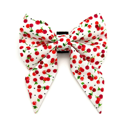 Cherry Sailor Dog Bow
