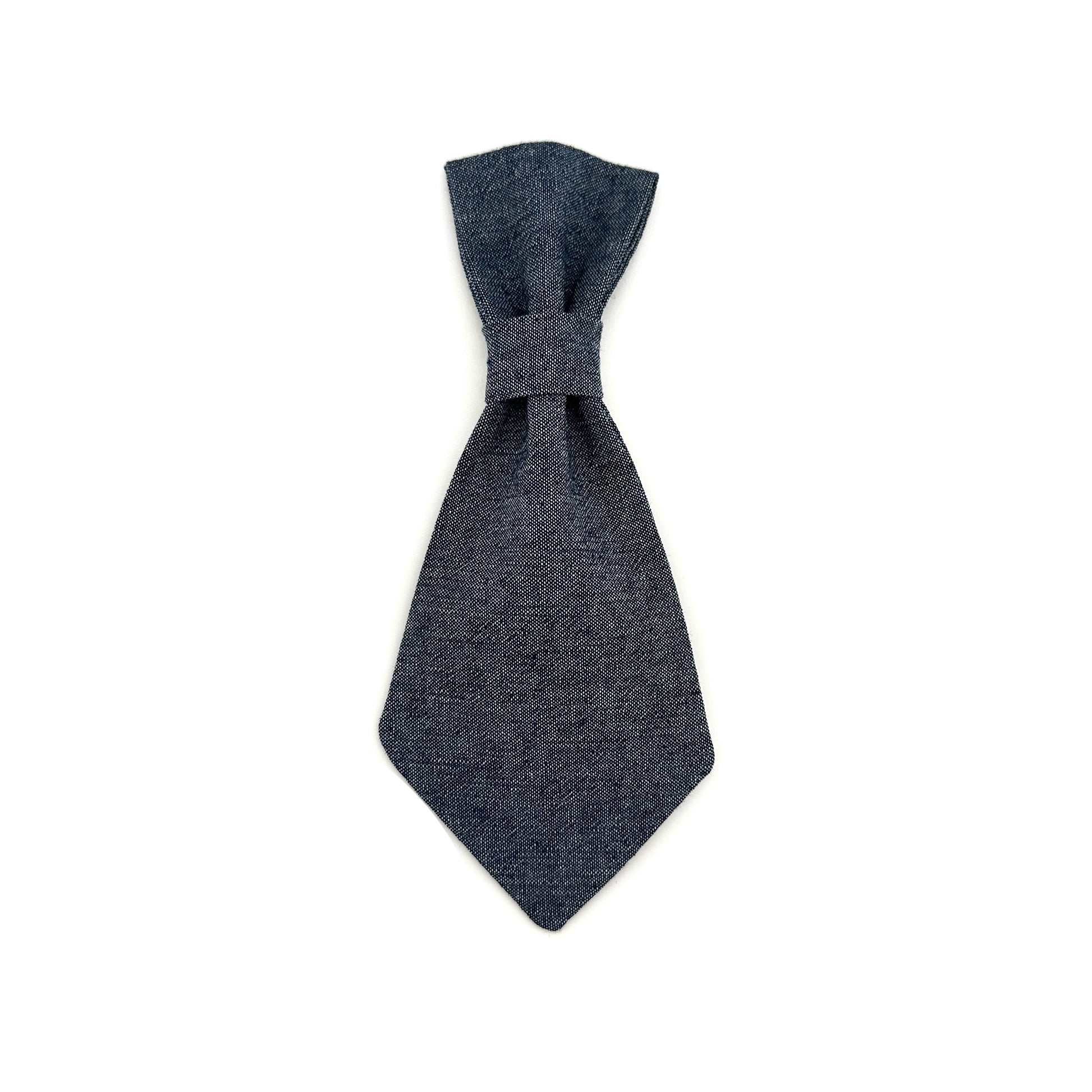 Navy Chambray Dog Tie 