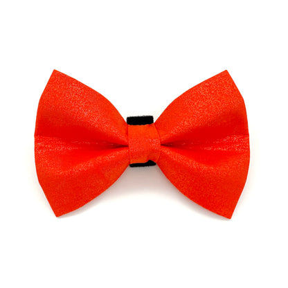 Glitter Orange Dog Bow Tie