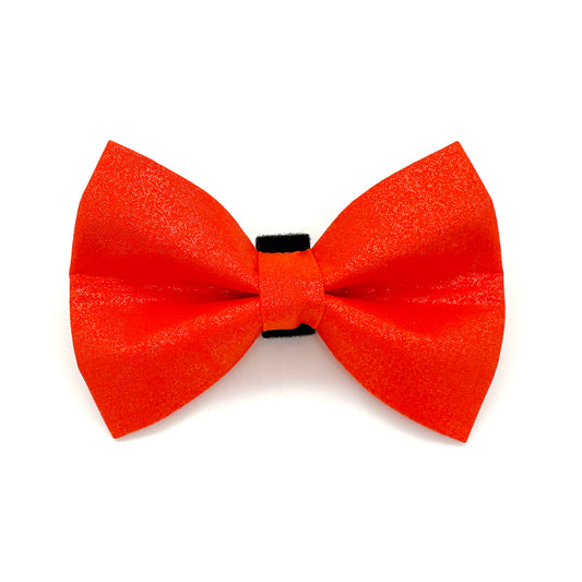 Glitter Orange Dog Bow Tie