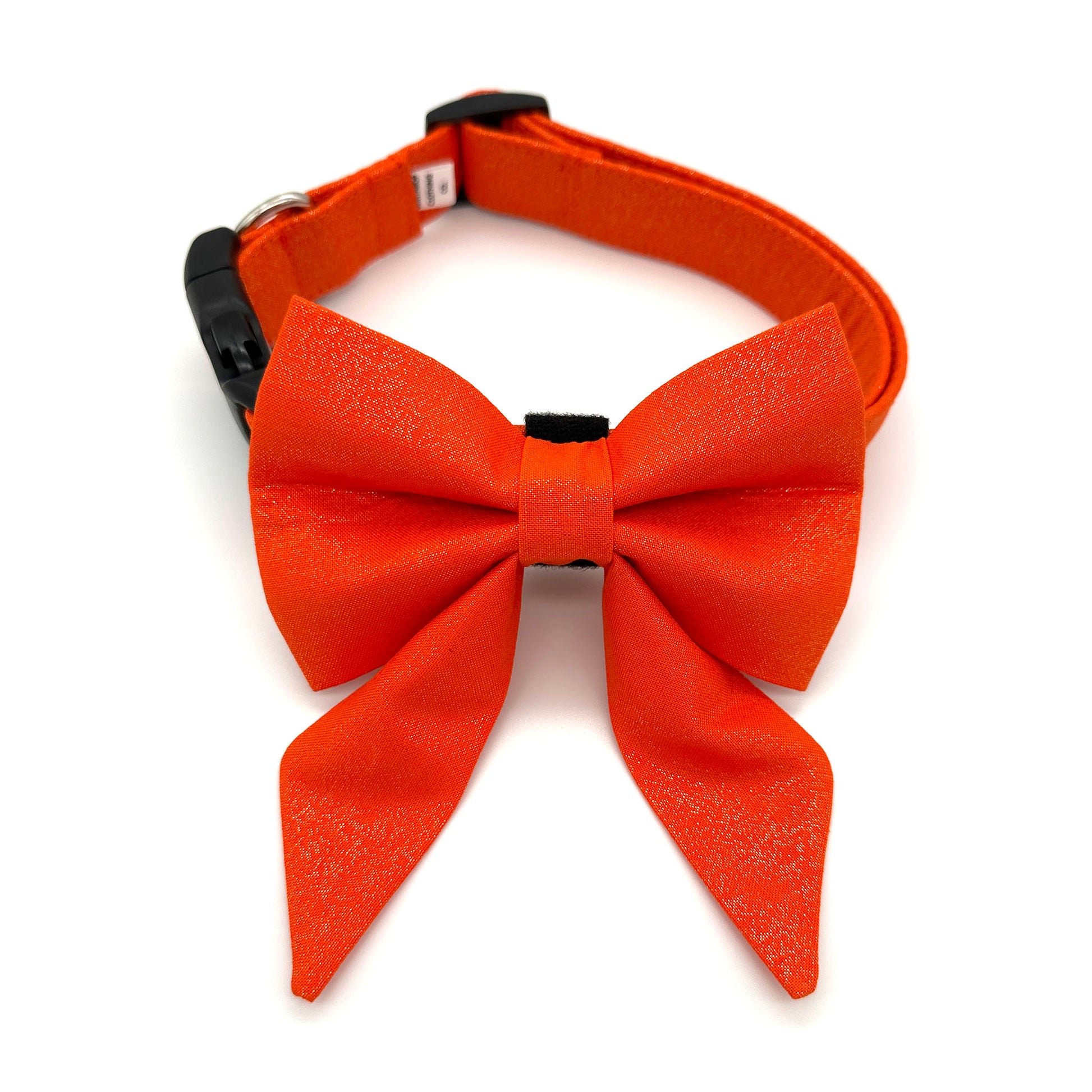 Glitter Orange Sailor Dog Bow 