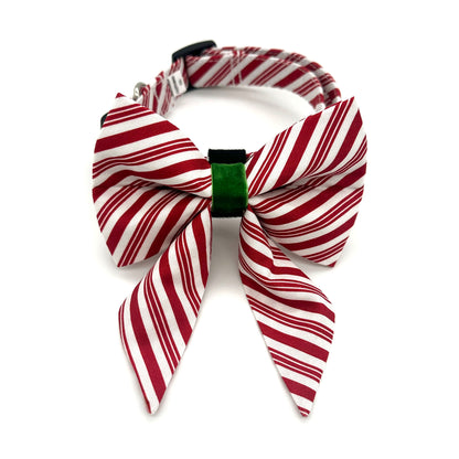 Peppermint Sailor Dog Bow and Collar
