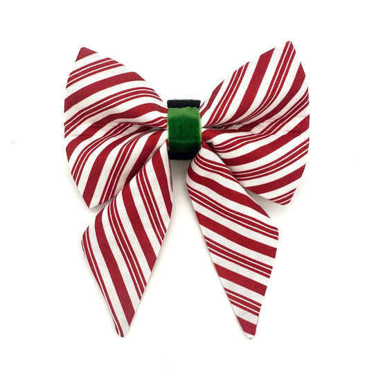 Peppermint Sailor Dog Bow