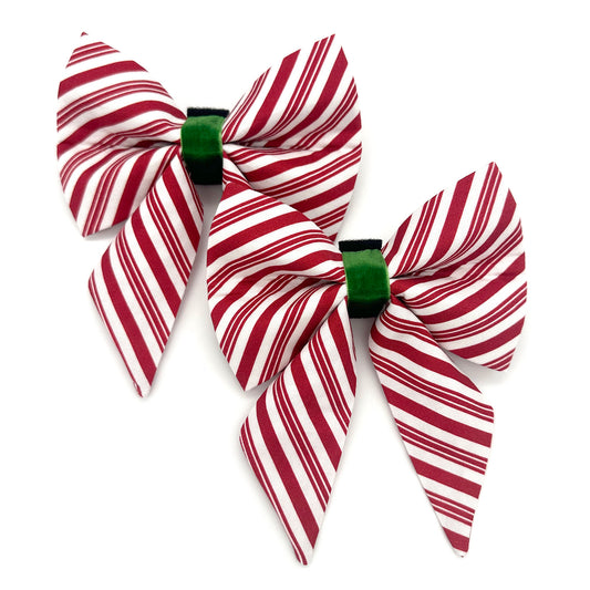 Peppermint Sailor Dog Bows