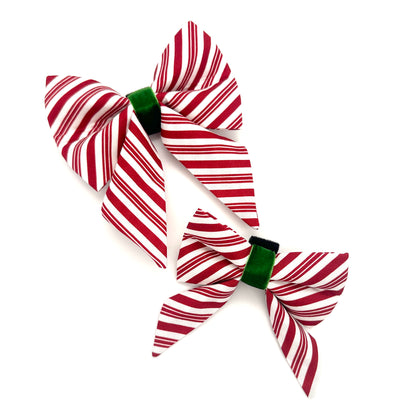 Peppermint Sailor Dog Bows