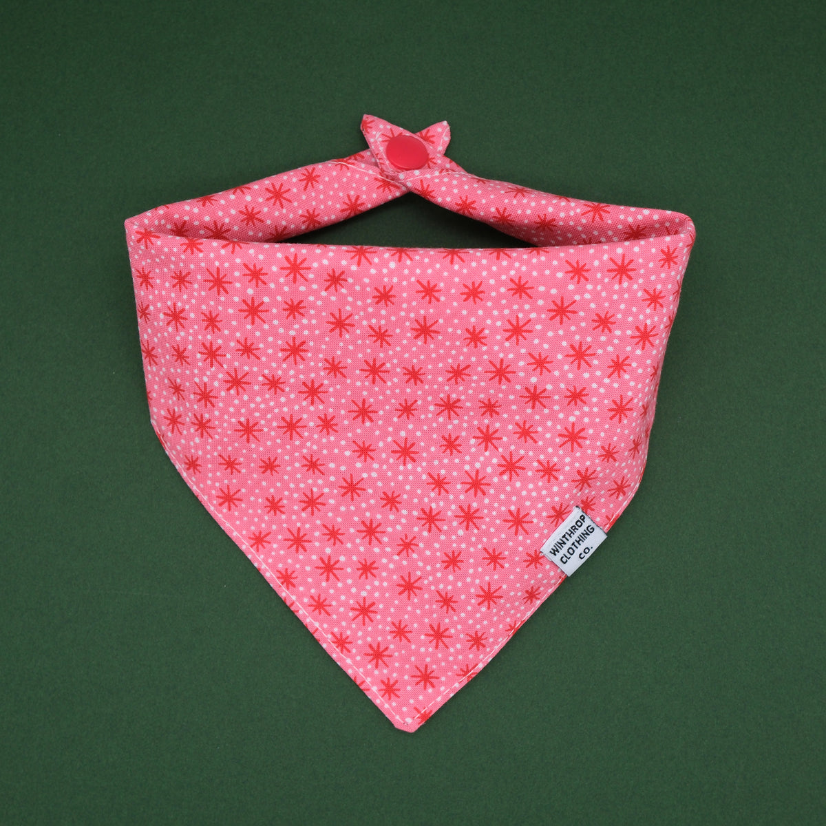 Pink and Red Retro Starburst Dog Bandana